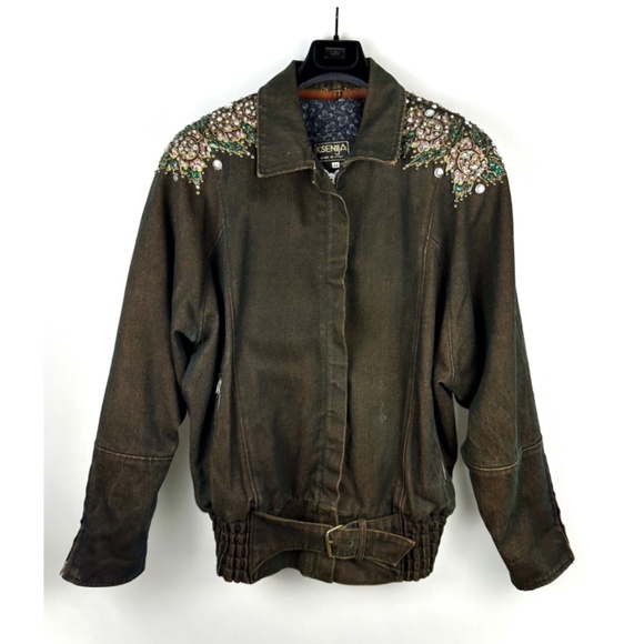 Vintage 1980’s Dark Brown Denim Jacket and Pants - Two Piece Set - XS/S - Picture 2 of 10